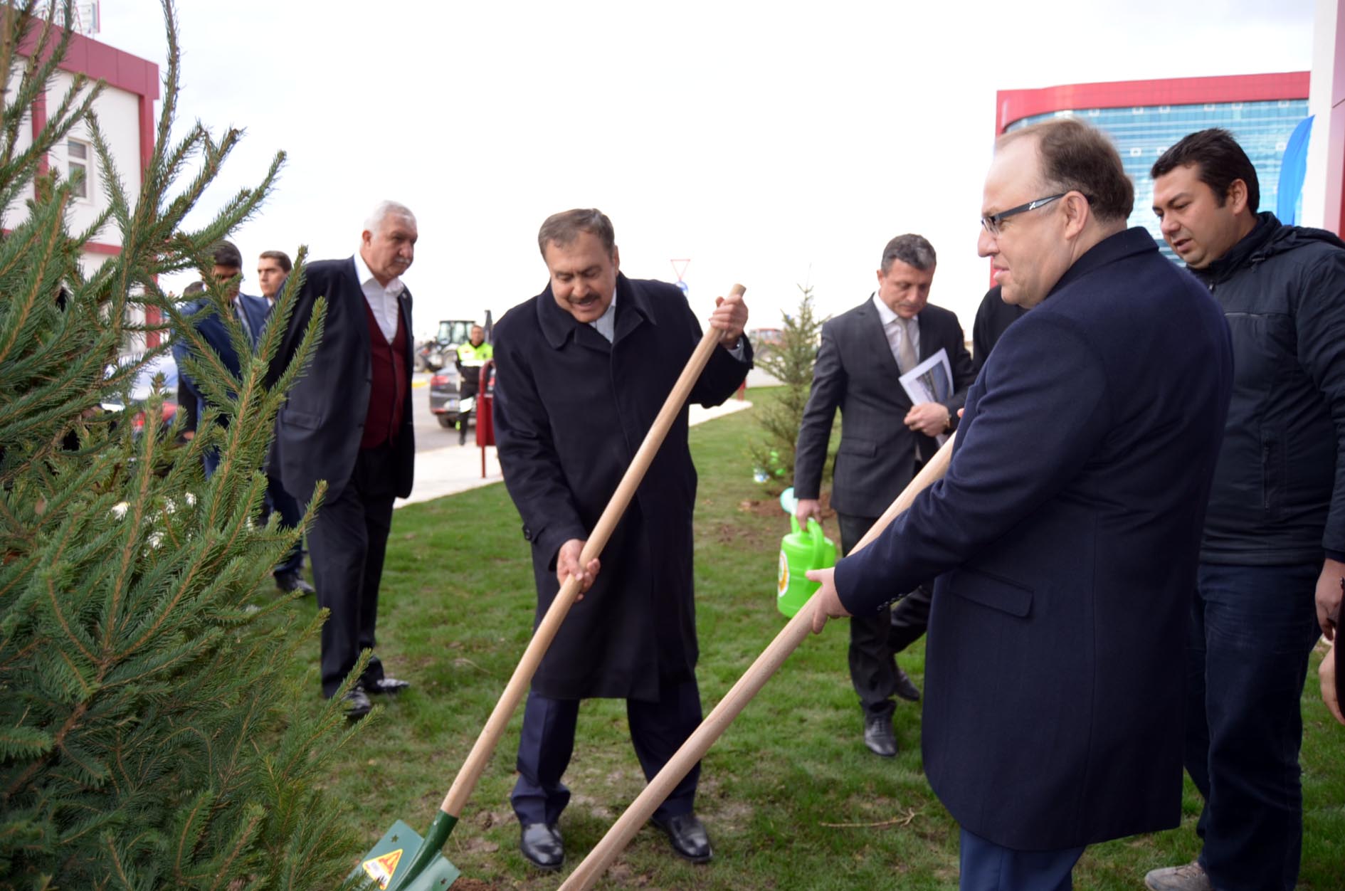 Bakan Eroğlu AKÜ 'de fidan dikti