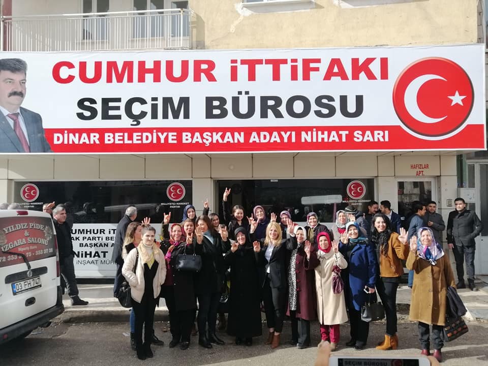 Cumhur ittifakı seçim bürosu Dinar'da açıldı